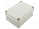 Enclosure: junction box; wall mount; plastic; grey