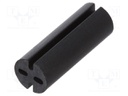 Spacer sleeve; LED; Øout: 5.1mm; ØLED: 5mm; L: 14mm; black; UL94V-0