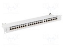 Patch panel; white; Number of ports: 24; Cat: 7; RJ45 socket x24