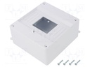 Enclosure: for modular components; IP20; white; No.of mod: 6; 400V
