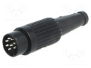 Plug; DIN; male; PIN: 8; Layout: 270°; straight; for cable; soldering