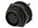 Connector: circular; socket; female; PIN: 12; w/o contacts; IP68