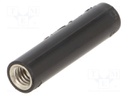 Socket; 4mm banana; 32A; black; nickel plated; screw; insulated