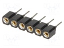 Socket; pin strips; female; PIN: 6; turned contacts; straight; THT