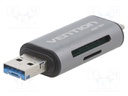 Card reader: memory; USB A,USB B micro,USB C; OTG,USB 3.0; 5Gbps