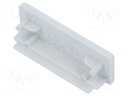 Cap for LED profiles; grey; ABS; Application: WIDE24