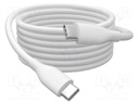 Cable; USB 2.0; USB C plug,both sides; nickel plated; 0.5m; white