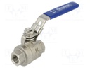 Ball valve; max.63bar; acid resistant steel AISI 316; PTFE