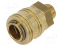 Quick connection coupling; straight; max.35bar; brass; D: 25mm