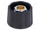Knob; without pointer; ABS; Shaft d: 6.35mm; Ø23x15.5mm; black