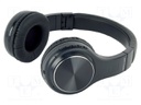 Bluetooth headphones with microphone; black; USB micro; 32Ω