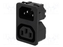 Connector: AC supply; socket; male/female; 10A; 250VAC; IEC 60320