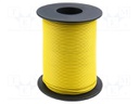Wire; stranded; Cu; 1x0,14mm2; PVC; yellow; 60V; -10÷85°C; 100m