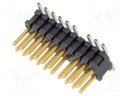 Connector: pin strips; male; PIN: 20; 1.27mm; gold-plated; SMT; reel