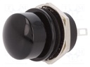 Switch: push-button; Pos: 2; SPST-NO; 5A/32VDC; black; Illumin: none