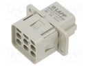 Connector: HDC; contact insert; female; EPIC H-Q; PIN: 9; 8+PE; 16A