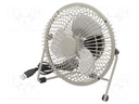 Fan: DC; 3W; 5V; Ø: 150mm; Len: 1m; 190x185x100mm; Plug: straight; grey