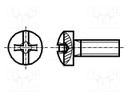 Screw; M3x18; Head: button; Phillips,slotted; steel; zinc