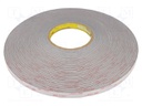 Tape: fixing; W: 12mm; L: 33m; D: 1.1mm; acrylic; grey; -35÷90°C