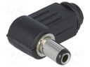Plug; DC supply; female; 5,5/2,5mm; 5.5mm; 2.5mm; for cable; 9mm