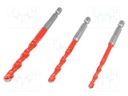 Tool accessories: drill set; Pcs: 3; Mat: steel; Ø: 5mm,6mm,8mm