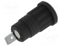 Connector: 4mm banana; socket; 36A; black; nickel plated; 32mm