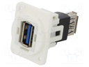 Coupler; USB A socket,both sides; FT; USB 3.0; plastic; 19x24mm