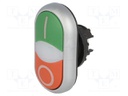 Switch: double; Stabl.pos: 1; 22mm; green/red; IP66; Pos: 2; Ø22.5mm