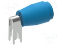 Connector: 4mm banana; socket; 36A; blue; nickel plated; PCB; 28mm