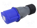 Connector: AC supply 3-phase; plug; female; straight; for cable