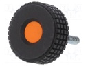 Knob; Ø: 31mm; Ext.thread: M5; 20mm; H: 24mm; technopolymer (PP)