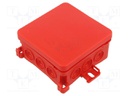 Enclosure: junction box; X: 85mm; Y: 40mm; Z: 85mm; IP54; red; FASTBOX