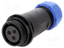 Plug; female; SP21; PIN: 3; IP68; 7÷12mm; soldering; for cable; 500V