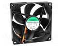 Fan: DC; axial; 24VDC; 92x92x25mm; 87.55m3/h; 34dBA; ball bearing