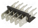 Terminal: spade terminal strip; 6.3mm; 0.8mm; THT; steel; tinned