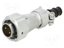 WY16; plug; male; PIN: 2; IP65; 10A; soldering; for cable; 500V; 2mm2