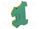 Splice terminal: rail; 2.5mm2; ways: 1; terminals: 2; yellow-green