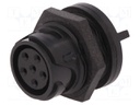 Connector: circular; socket; female; PIN: 6; w/o contacts; UL94V-0