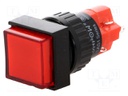 Switch: push-button; Pos: 2; SPDT; 3A/250VAC; 2A/24VDC; red; none