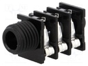 Socket; Jack 6,35mm; female; stereo; with triple switch; THT