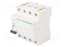 RCD breaker; Inom: 63A; Ires: 100mA; Poles: 4; 400V; Mounting: DIN