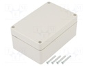 Enclosure: multipurpose; X: 70mm; Y: 105mm; Z: 45mm; ABS; light grey