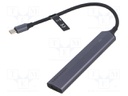 Hub USB; USB C socket x5,USB C plug; USB 3.2 Gen 2; grey