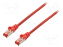 Patch cord; SF/UTP; 5e; stranded; CCA; PVC; red; 0.25m; 26AWG
