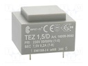 Transformer: encapsulated; 1.5VA; 230VAC; 7.5V; 200mA; IP00; 70g
