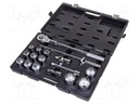 Wrenches set; socket spanner; 17pcs.