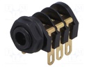 Socket; Jack 6,35mm; female; stereo; with triple switch