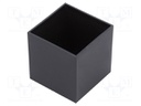 Enclosure: designed for potting; X: 38.8mm; Y: 38.8mm; Z: 39mm; ABS