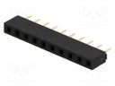 Socket; pin strips; female; PIN: 10; straight; 2.54mm; THT; 1x10