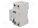 RCD breaker; Inom: 63A; Ires: 30mA; Poles: 1+N; 230/400VAC; DIN; IP20